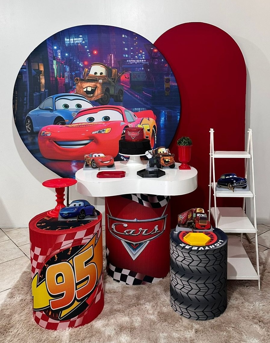 Kit Carros Mcqueen Tampo Ôrganico Com Esdadinha  - Michi Pegue e Monte