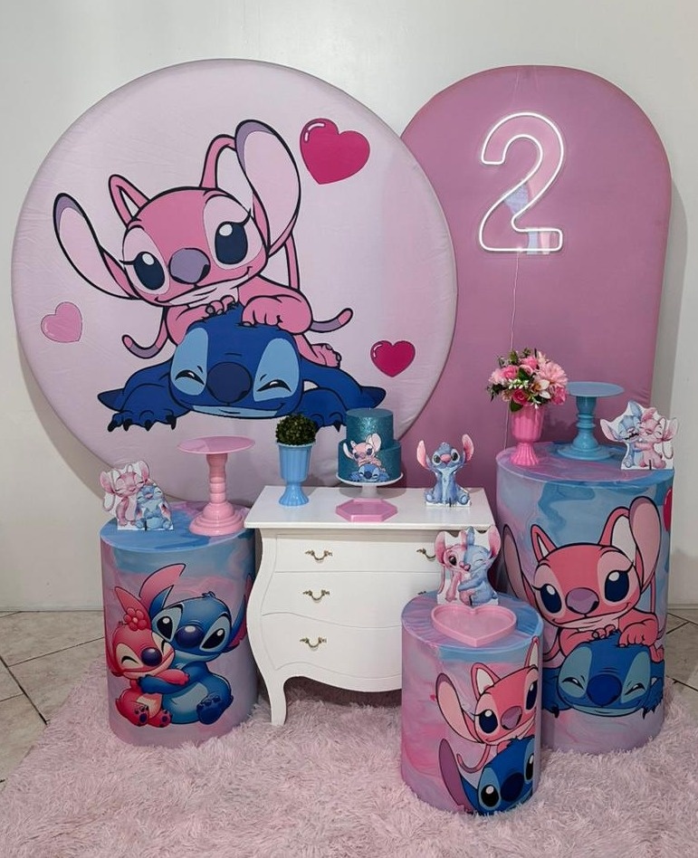Kit 3 Angel E Stitch Capas Estampadas  - Michi Pegue e Monte