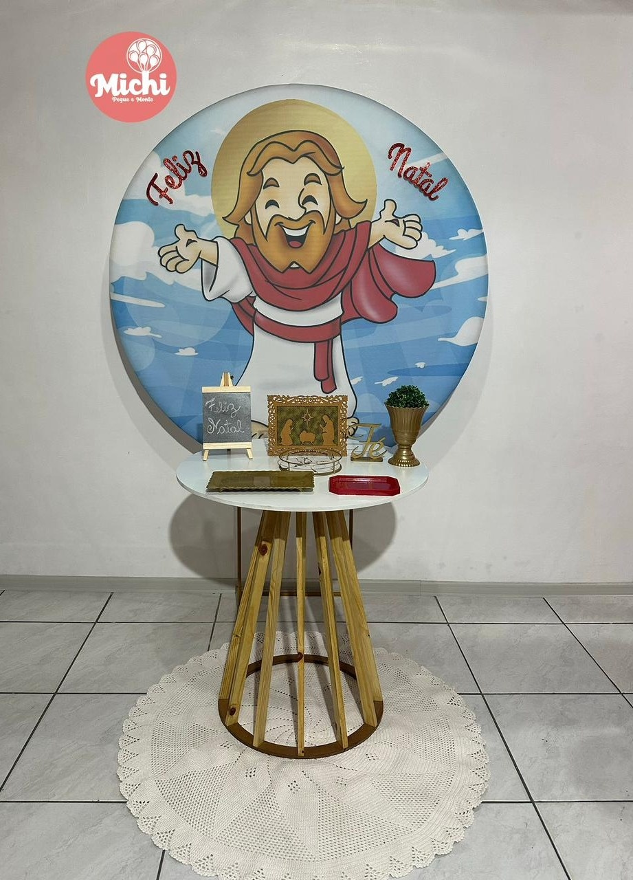 Kit Natal Jesus Mesa Redonda  - Michi Pegue e Monte