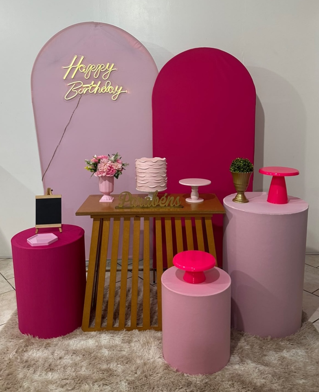 Kit Painéis Romano Pink E Rosa - Michi Pegue e Monte