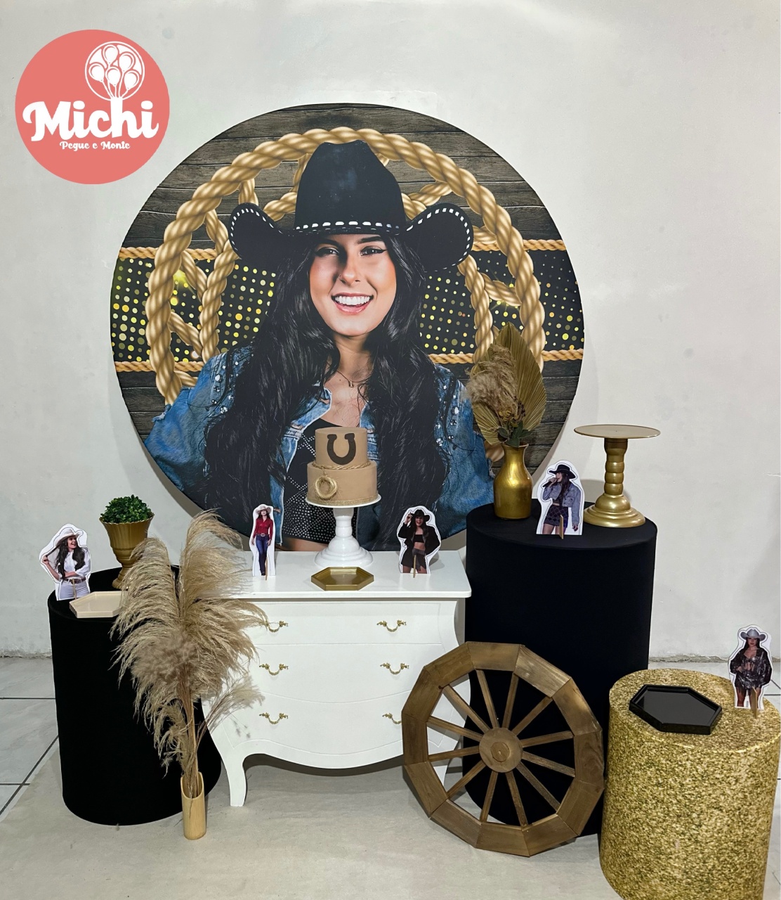 Kit 2 Ana Castela Preto E Dourado  - Michi Pegue e Monte