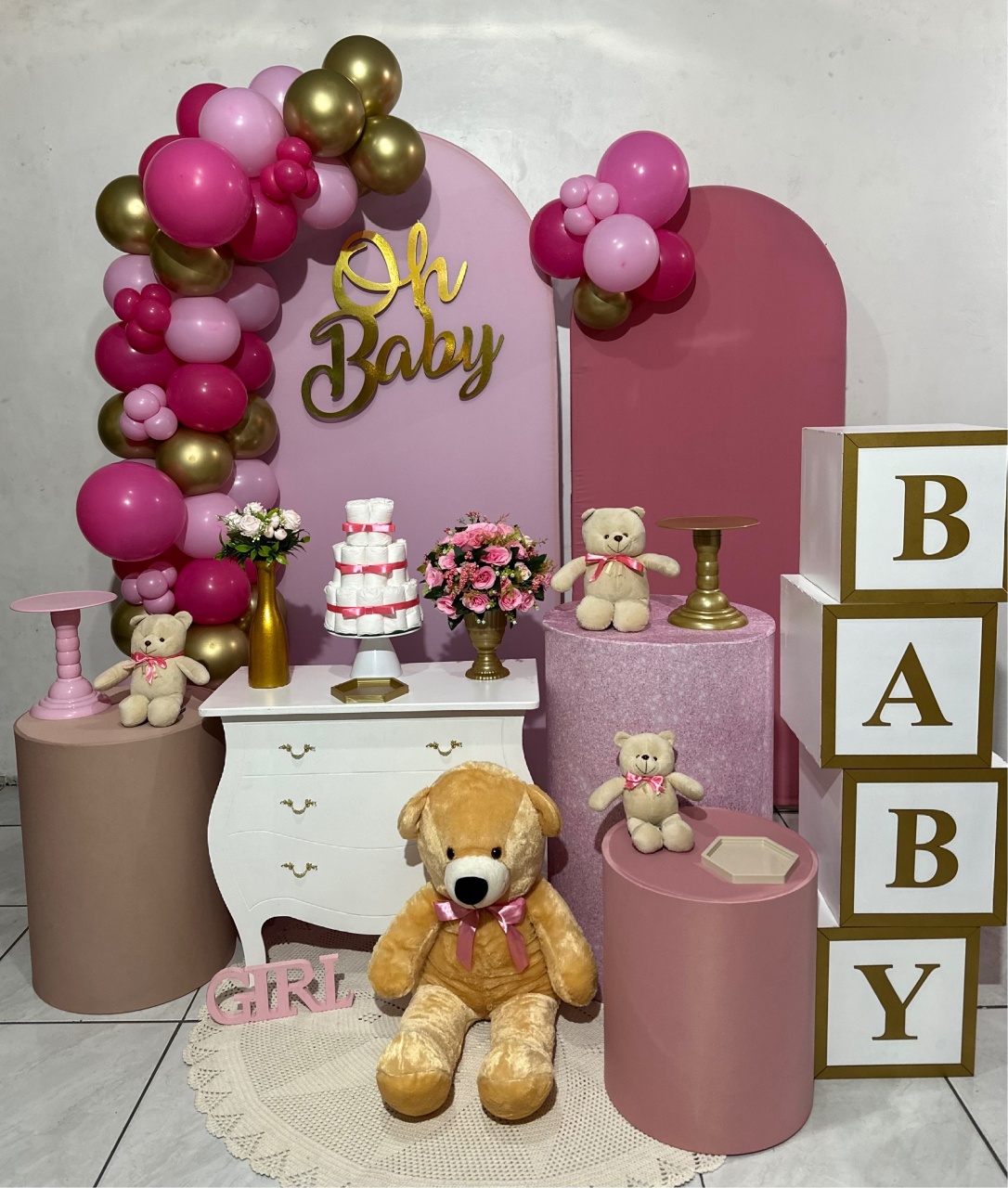 Kit Luxo Baby Rosa  - Michi Pegue e Monte