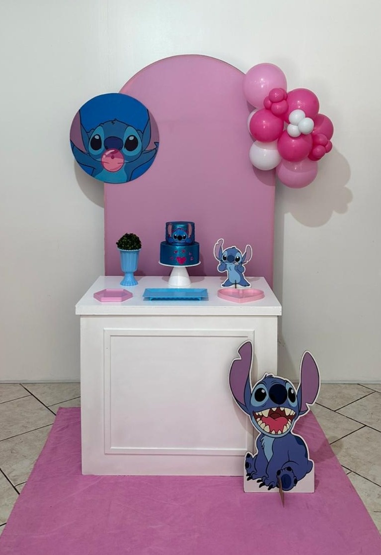 Kit Compacto Stitch Com Balão Incluso - Michi Pegue e Monte