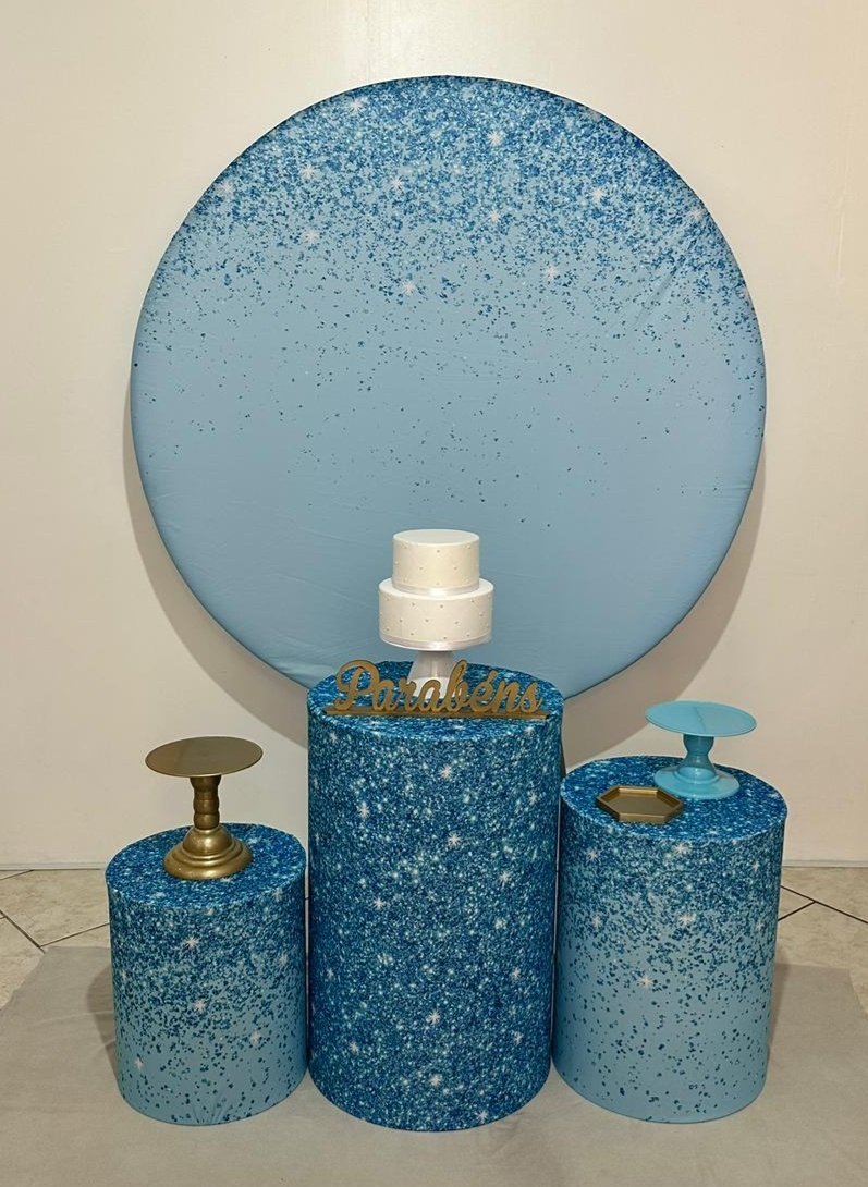 Kit 1 Azul Gliter Claro - Michi Pegue e Monte