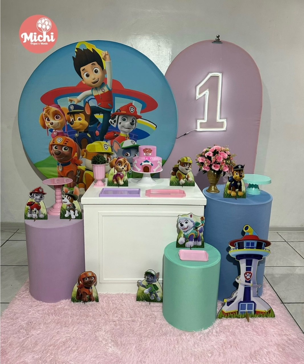 Kit 4 Patrulha Canina Menina - Michi Pegue e Monte
