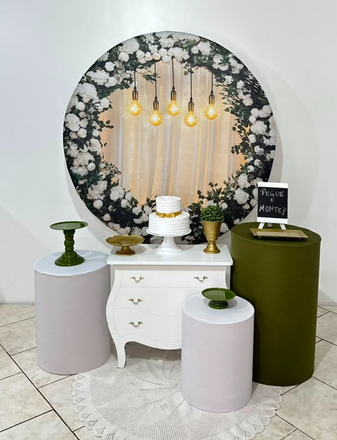 Kit 2 Painel Imita Luzes E Flores - Michi Pegue e Monte