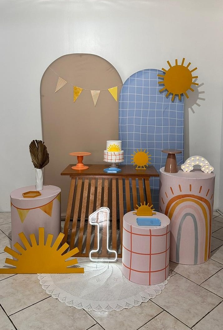  Kit Volta Ao Sol Menino Mesa Ripada Com Numero de Led - Michi Pegue e Monte