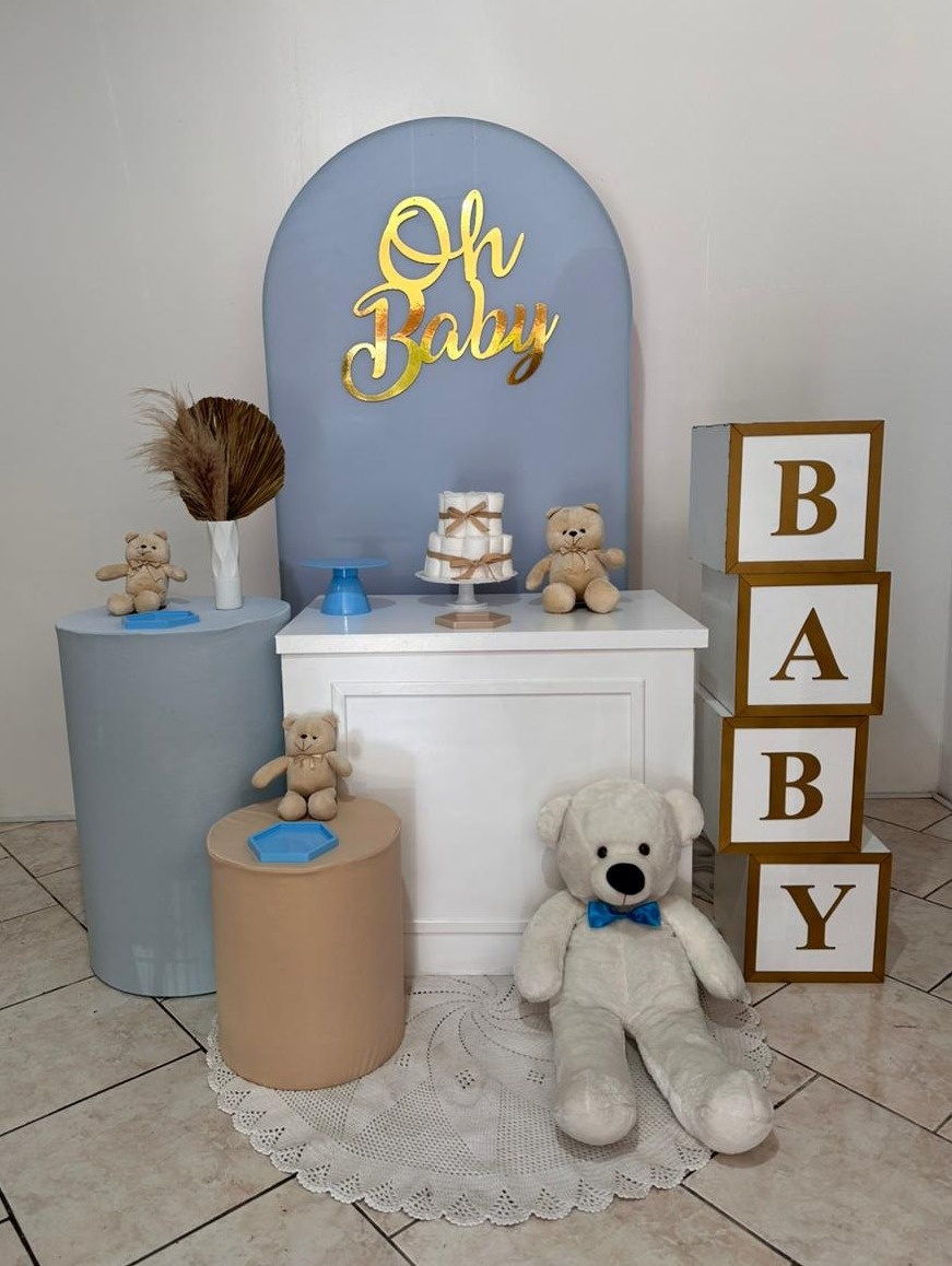 Kit Azul E Nude Mesa Branca - Michi Pegue e Monte