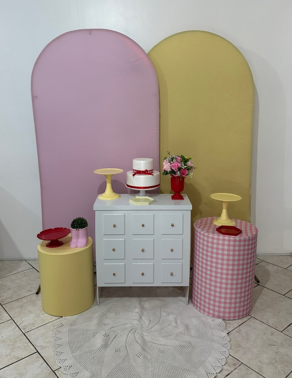 Kit Compacto Rosa E Amarelo Candy - Michi Pegue e Monte