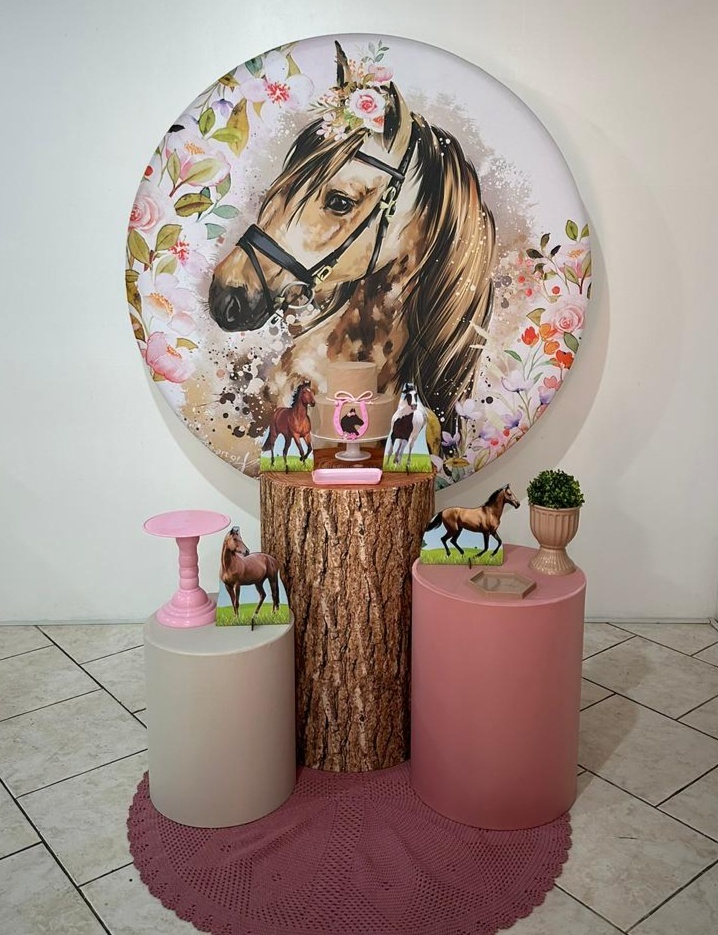 Kit 1 Cavalo Rosa - Michi Pegue e Monte