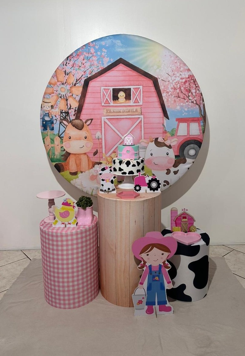 Kit 1 Fazendinha Rosa - Michi Pegue e Monte
