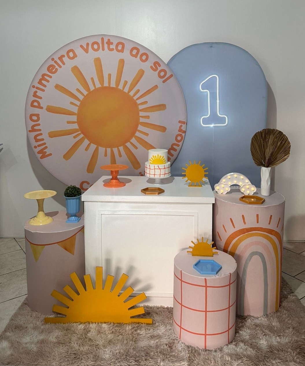 Kit 4 Minha Volta Ao Sol Menino Com Número Led - Michi Pegue e Monte