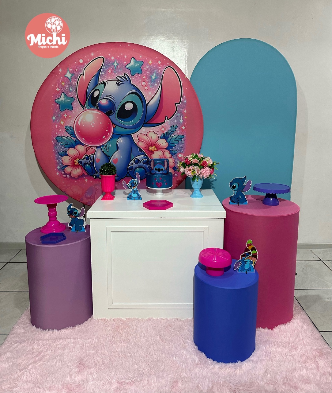 Kit 4 Stitch Rosa   - Michi Pegue e Monte