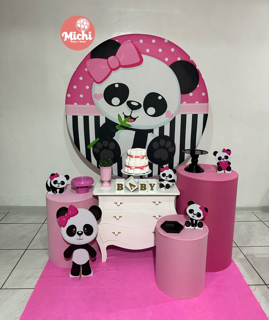 Kit 2 Ursinha Panda   - Michi Pegue e Monte