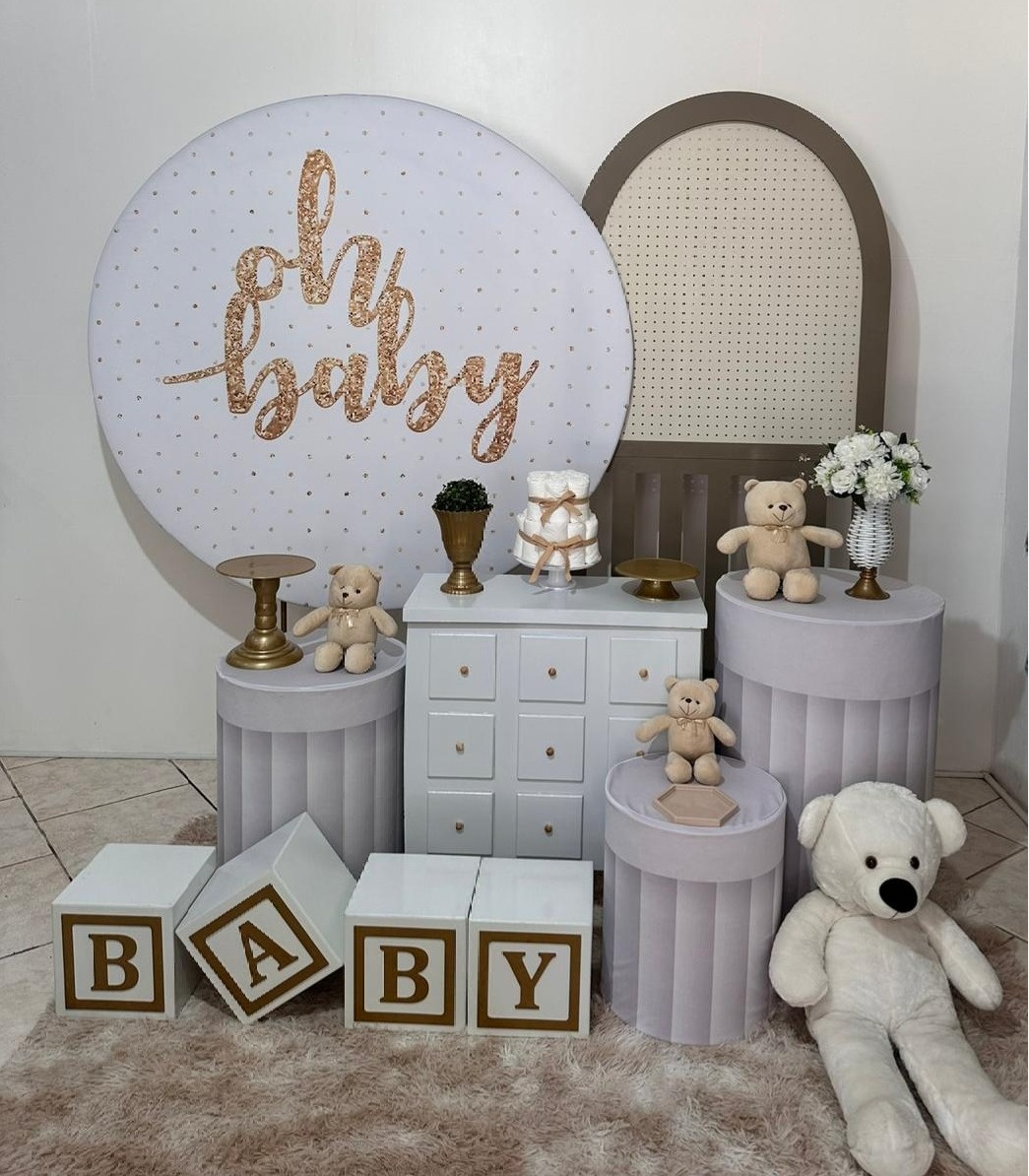 Kit 3 Oh Baby Branco Paínel Mdf - Michi Pegue e Monte