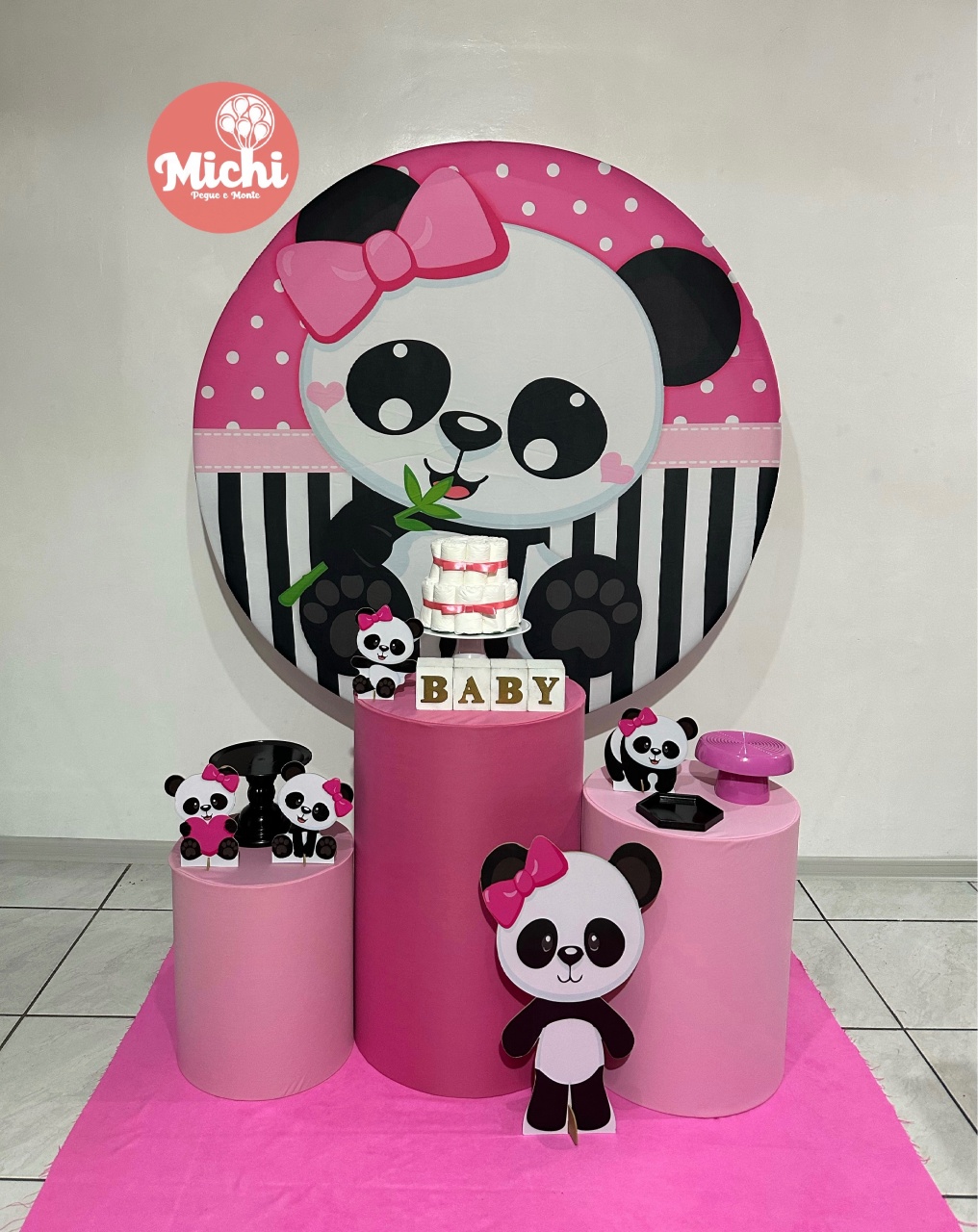 Kit 1 Ursinha Panda  - Michi Pegue e Monte