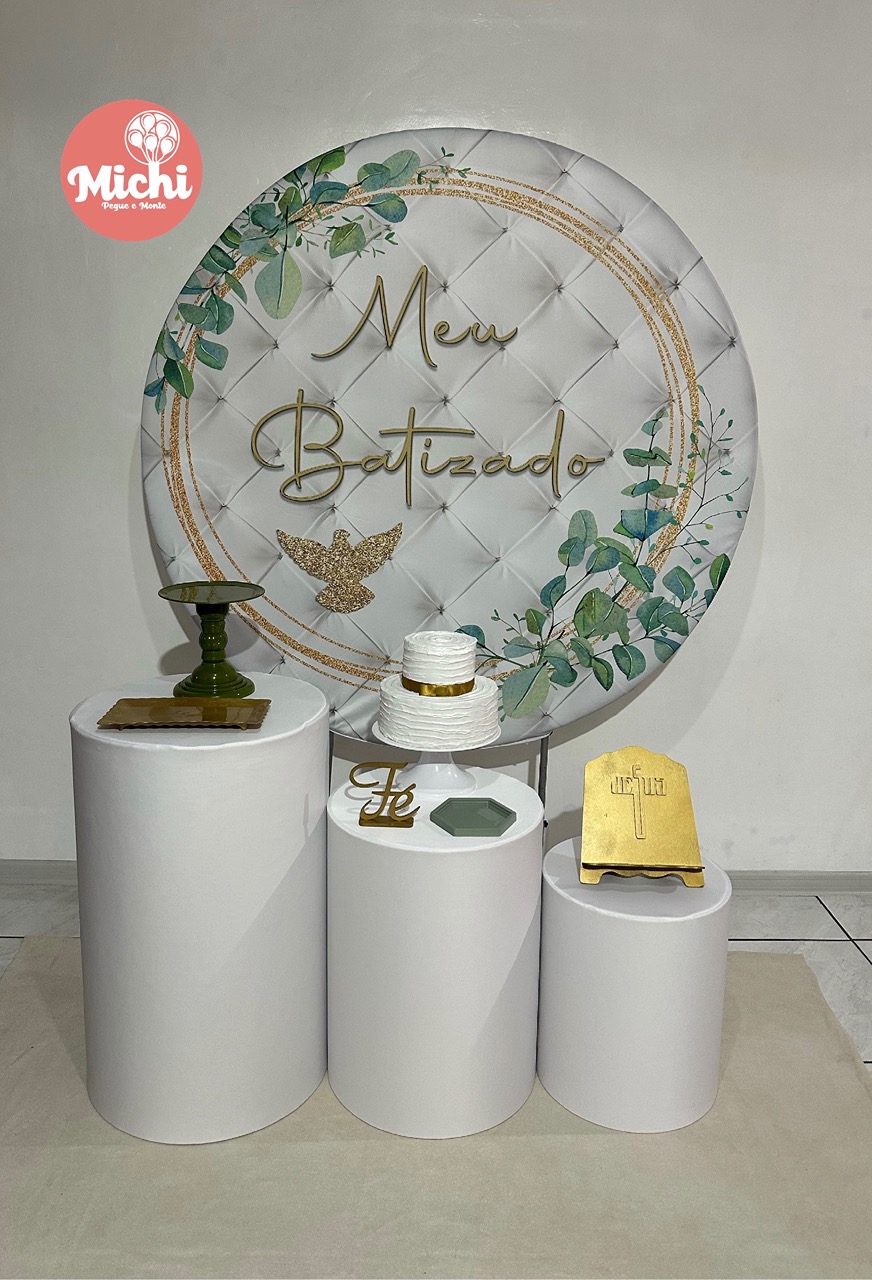 Kit 1 Meu Batizado Capas Lisas - Michi Pegue e Monte