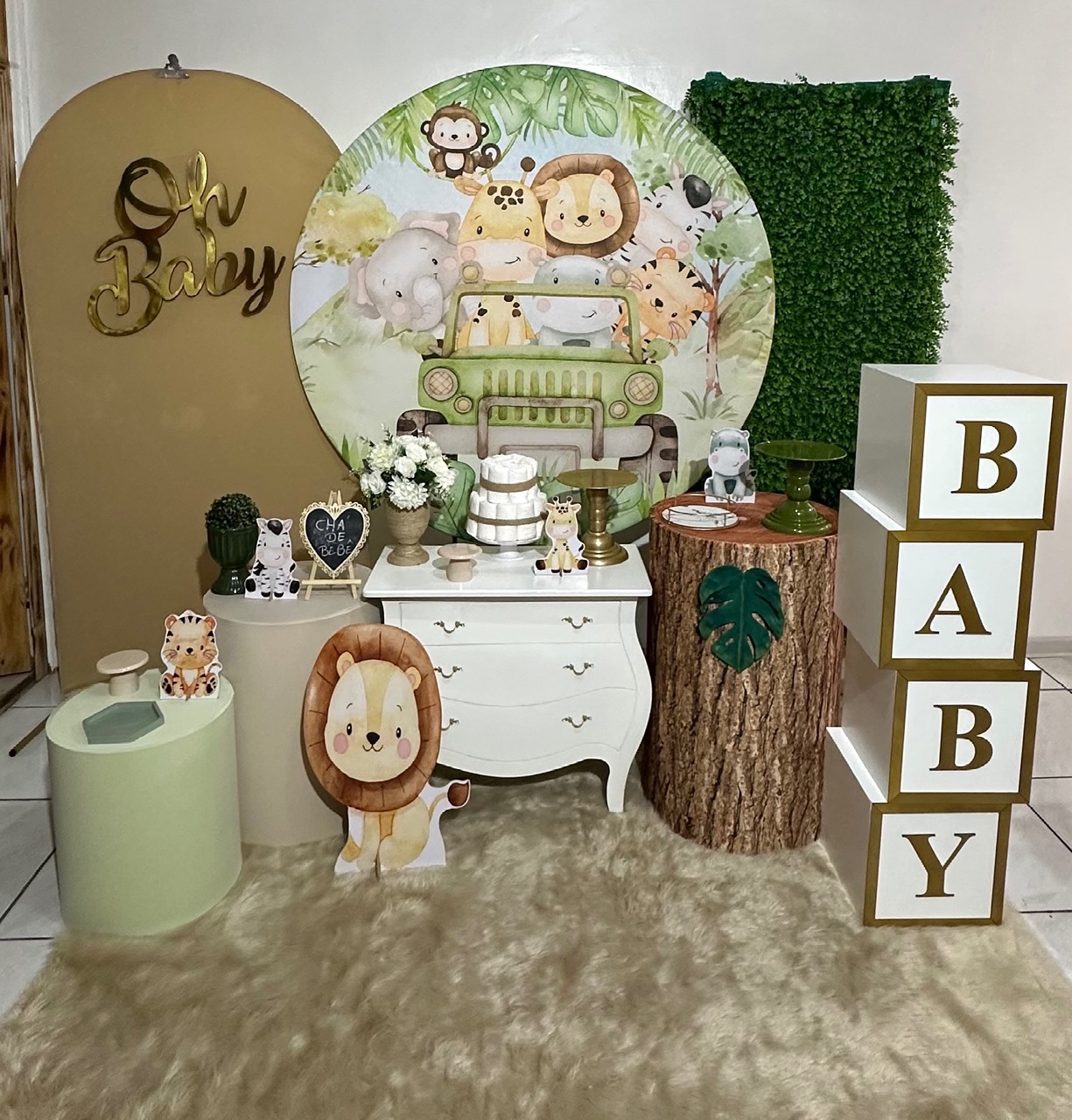 Kit 3 Safari Baby 3 Painéis E Cubos Baby  - Michi Pegue e Monte