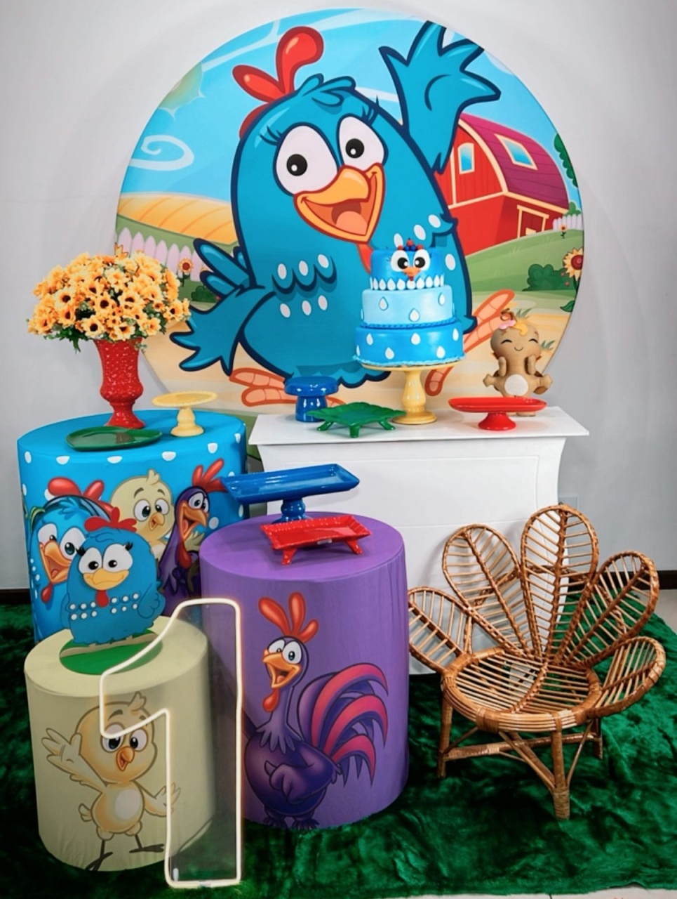 Kit Diamante Galinha Pintadinha Azul - Modelo 2  - TudFestas