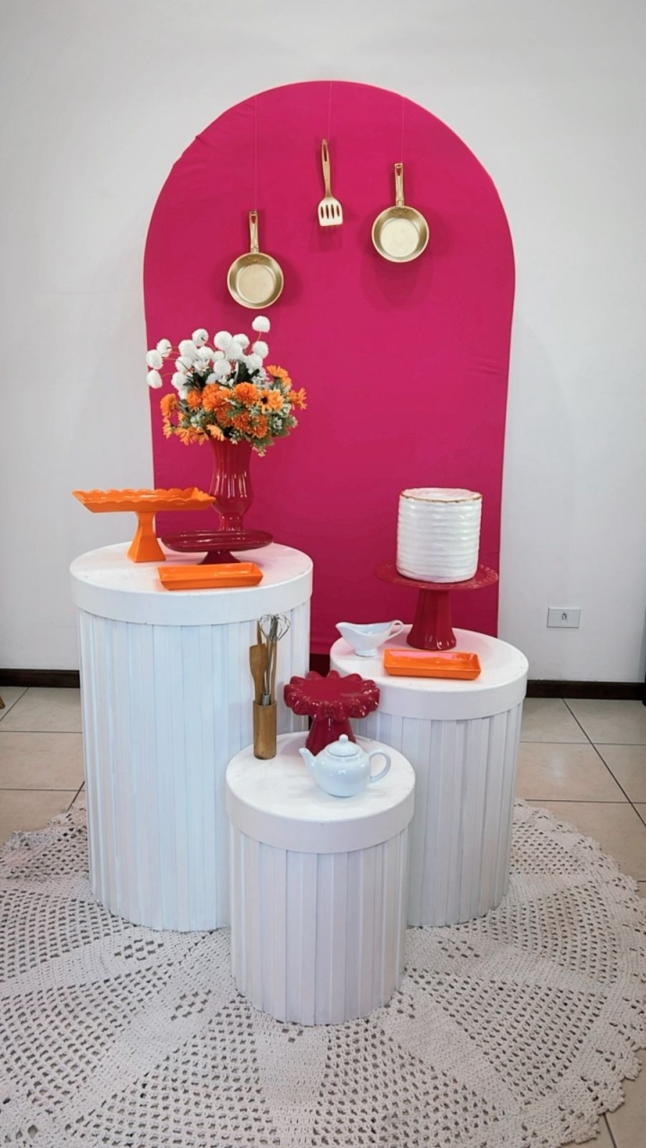 Composição Pink Com Laranja  - TudFestas