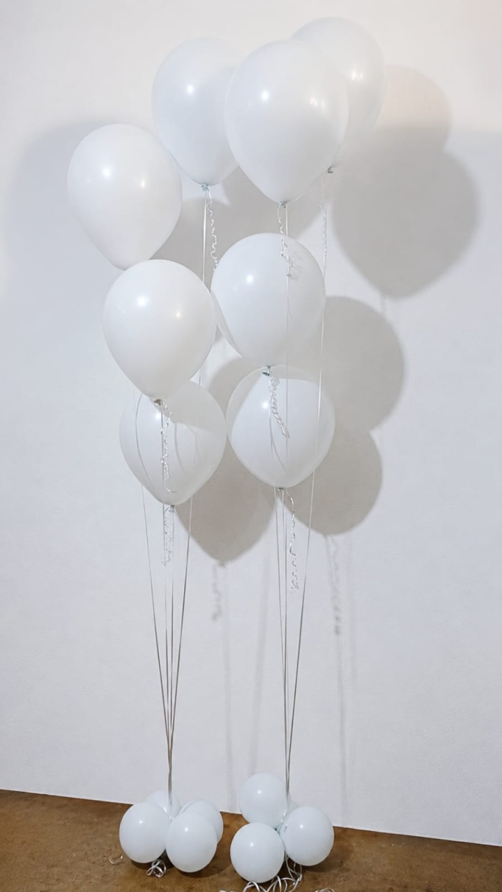 Balão Com Gás Helio Branco 16" (8 Unidades) - TudFestas