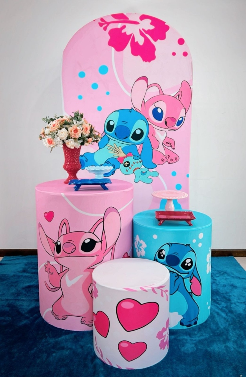 Kit Bronze Lilo Stich E Angel - Modelo 2 - TudFestas