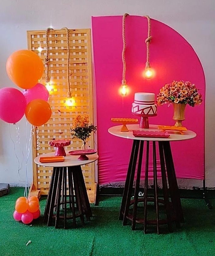 Pink Com Laranja - Composição - Modelo 3 - TudFestas
