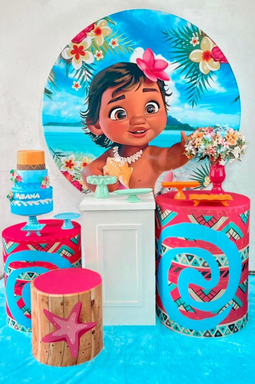 Kit Prata Moana Baby Fundo Azul Mod 2 - TudFestas