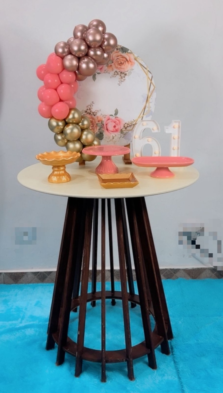 Kit Rubi Floral Rosa - Com Mesinha - TudFestas