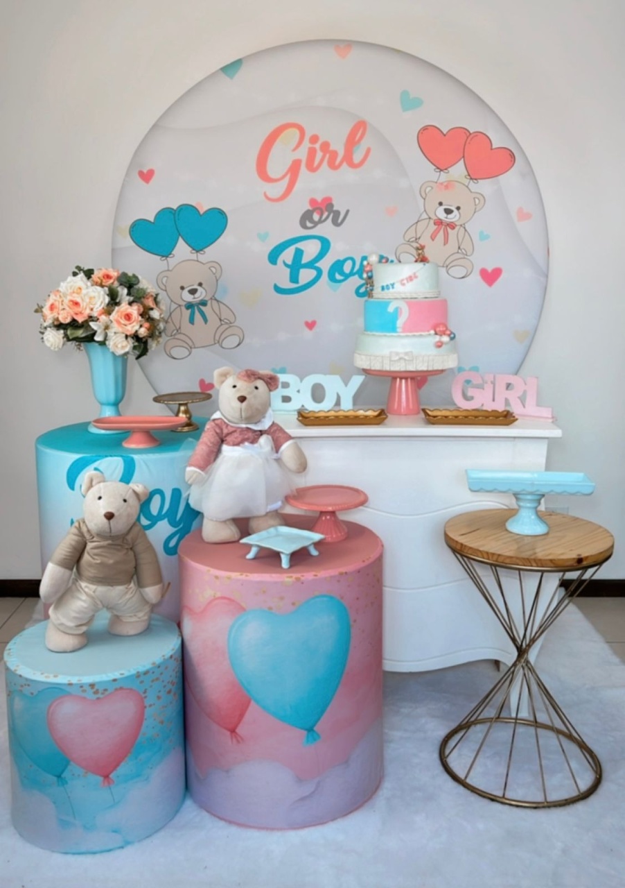 Kit Diamante Chá Revelação - Azul E Rosa - Modelo 2. - TudFestas