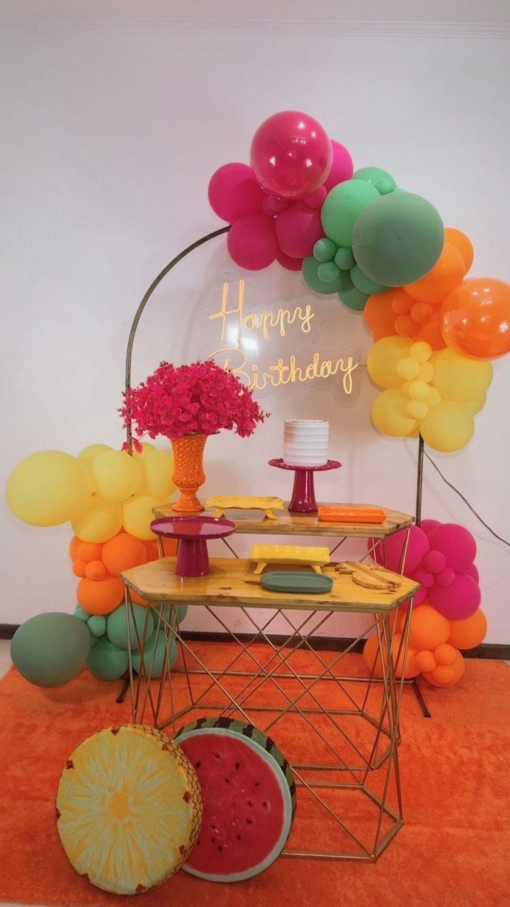 Composição Pink Com Laranja - Modelo 3 - TudFestas