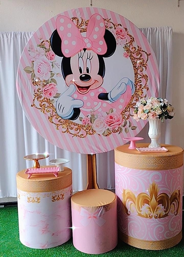 Kit Bronze Minnei Realeza Rosa  - TudFestas