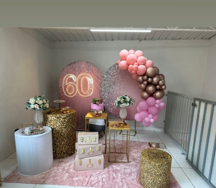 Kit Gliter Rosa Composição  - TudFestas