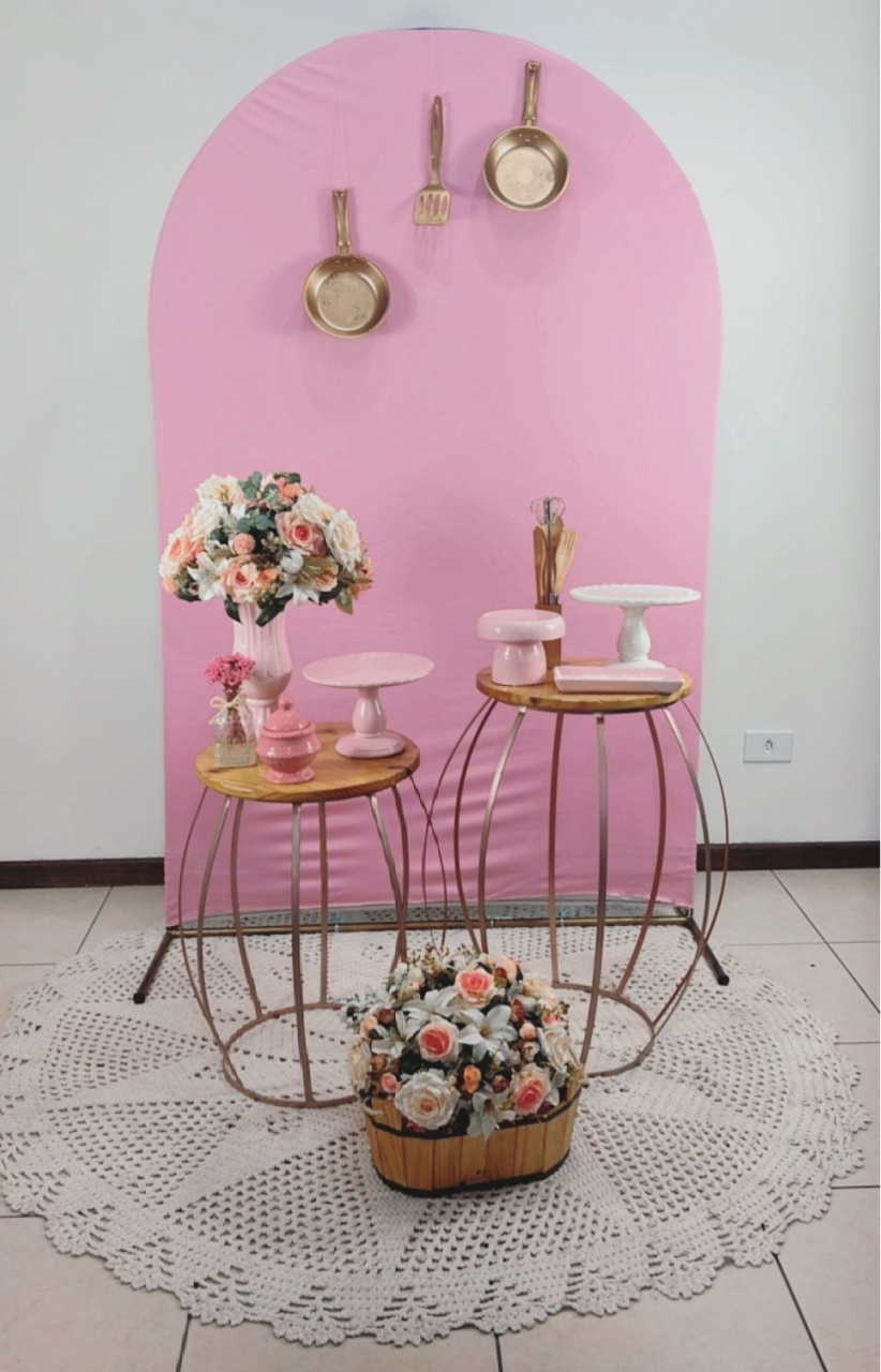 Composição Rosa - Mesa Garden Rose  - TudFestas