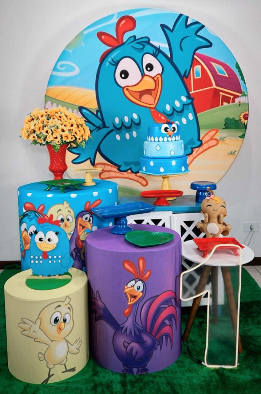 Kit Diamante Galinha Pintadinha Azul - TudFestas