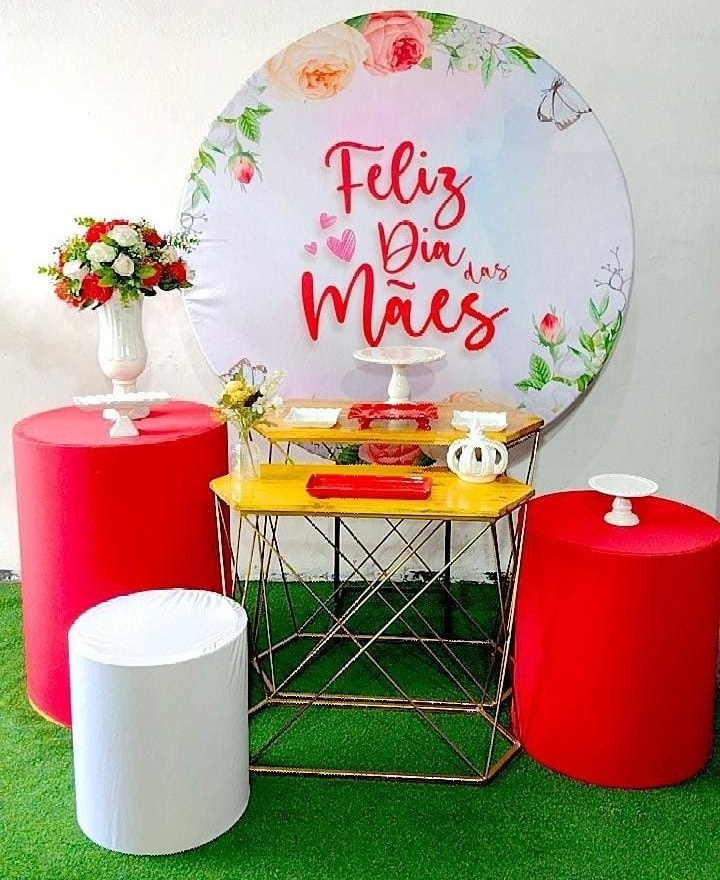 Kit Ouro Mãe Fundo Vermelho - Modelo 2 - TudFestas