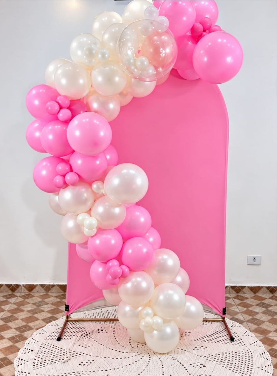 Arco de Balões - Venda Rosa Claro E Perolado - TudFestas