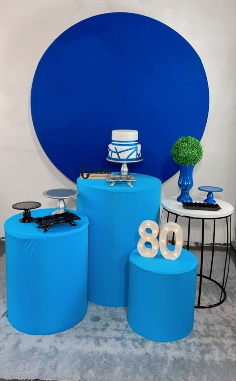 Kit Prata Azul Liso - TudFestas