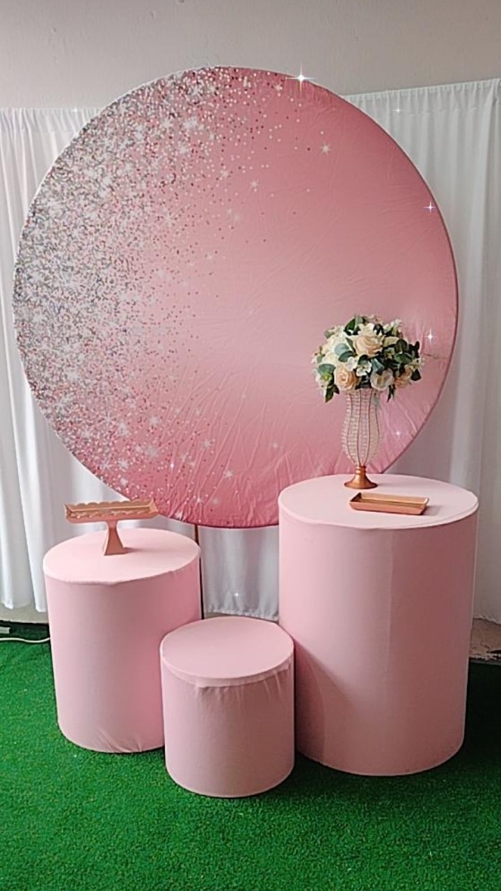 Kit Bronze Glliter Prata Com Rose  - TudFestas