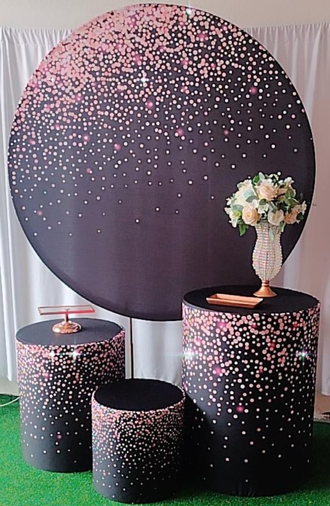 Kit Promocional Gliter Rosa Com Preto - TudFestas