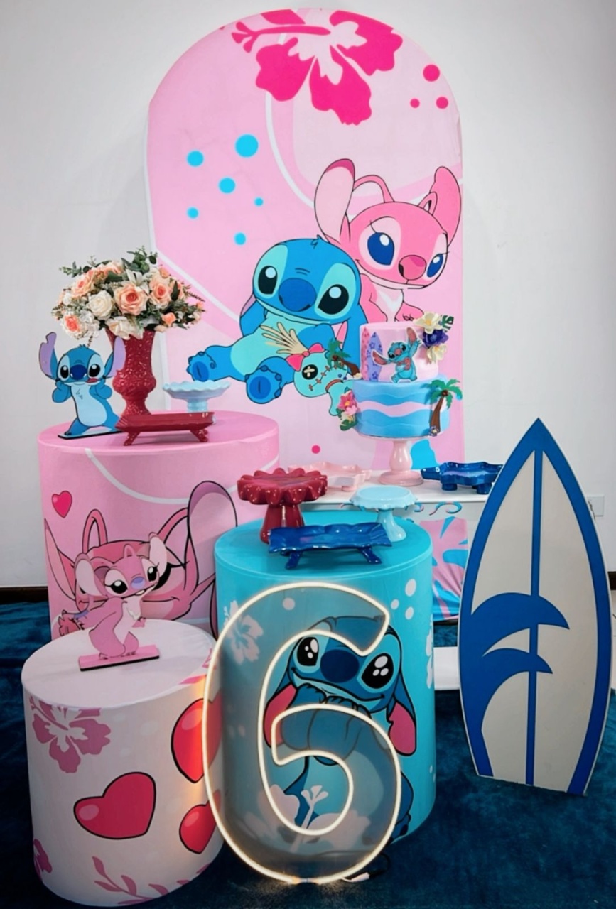 Kit Diamante Lilo Stitch E Angel Modelo 2 - Mod 2 - TudFestas
