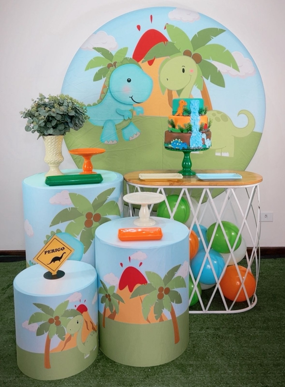 Kit Prata Dinossauro Baby Fundo Arvore - Modelo 2 - TudFestas