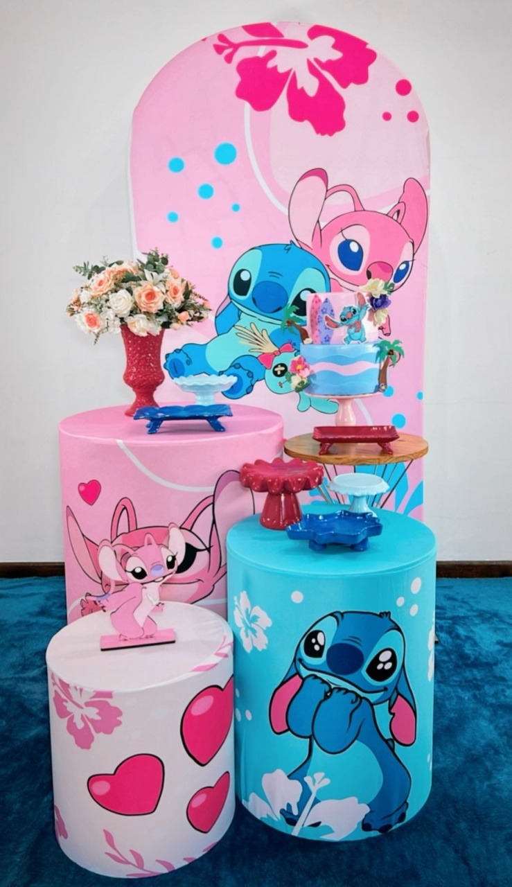 Kit Prata Lilo Stich E Angel - Modelo 2 - TudFestas