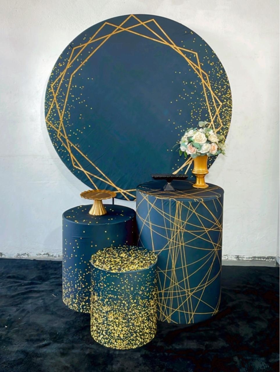 Kit Promocional Gliter Dourado Com Preto - TudFestas