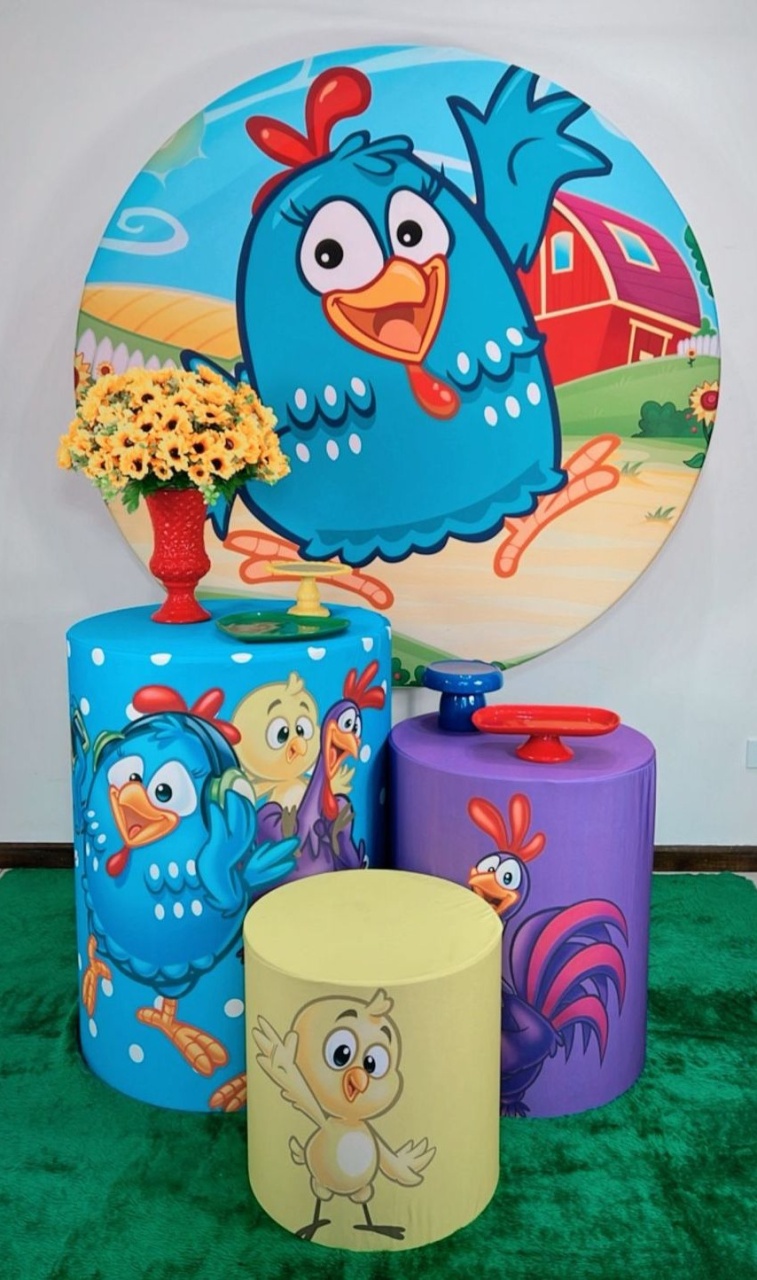 Kit Bronze Galinha Pintadinha Azul - TudFestas