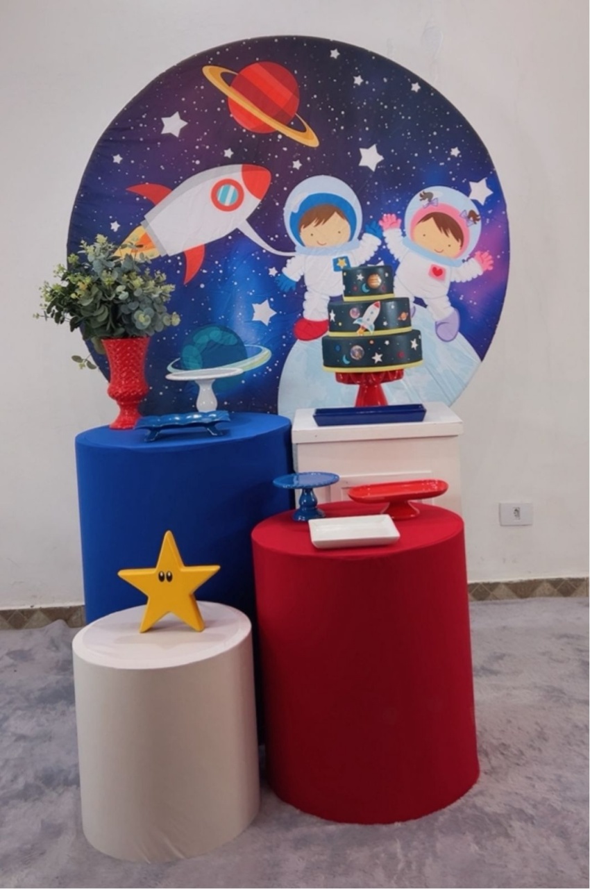 Kit Prata Astronauta Foguete - Modelo 2 - TudFestas