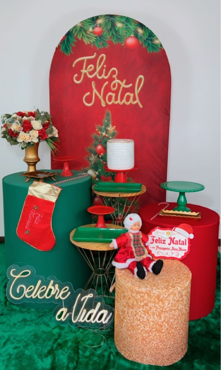 Kit Diamante Feliz Natal Painel Romano  - TudFestas