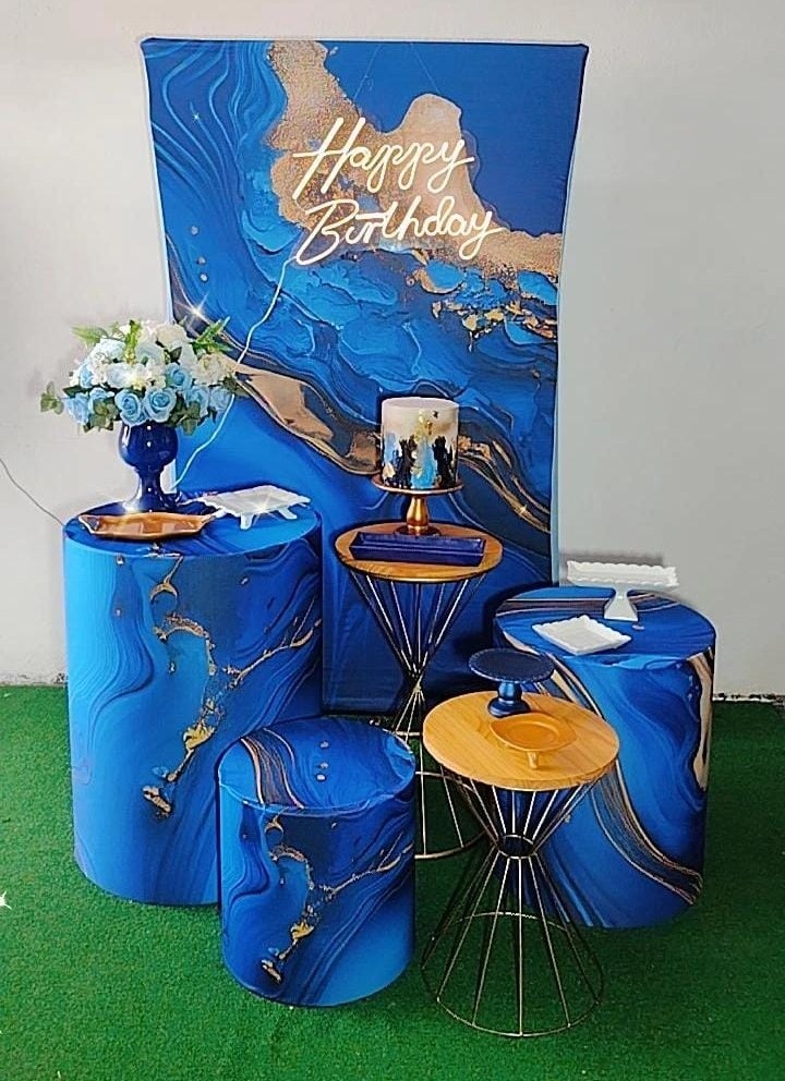 Kit Diamante Azul Abstrato  - TudFestas