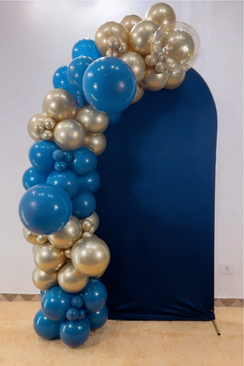 Arco de Balões - Venda Azul E Dourado - TudFestas