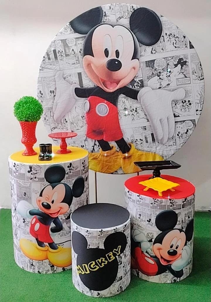 Kit Bronze Mickey Fundo Branco - TudFestas
